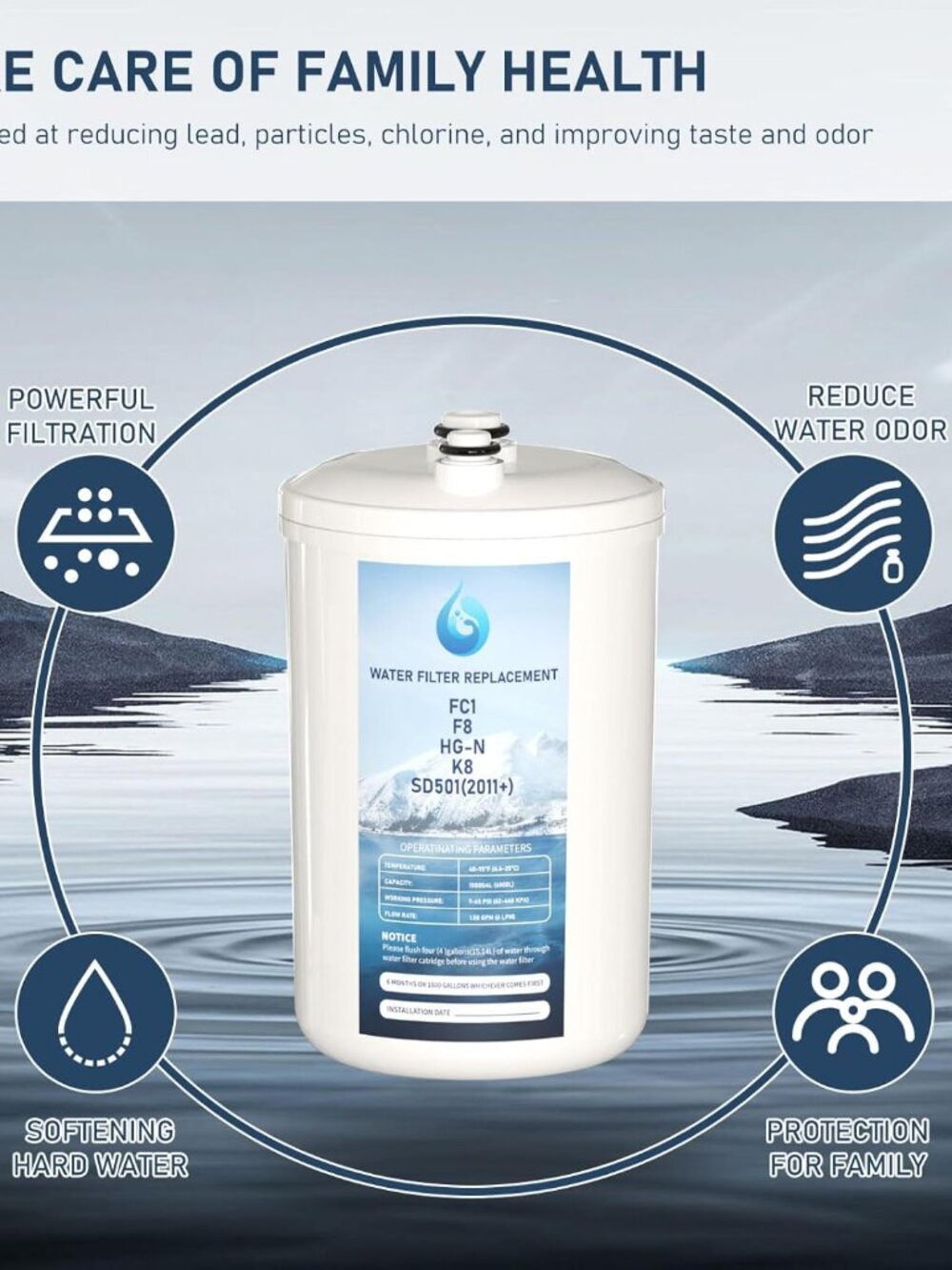 FC1 F8 HG-N Water Filter Replacement Compatible Enagic Leveluk F8 and HG-NFC1 F8